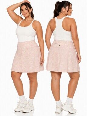 Nwt Kensie Bubblegum Paisley Performance Skort Stretch Tennis Golf Skirt Plus SZ